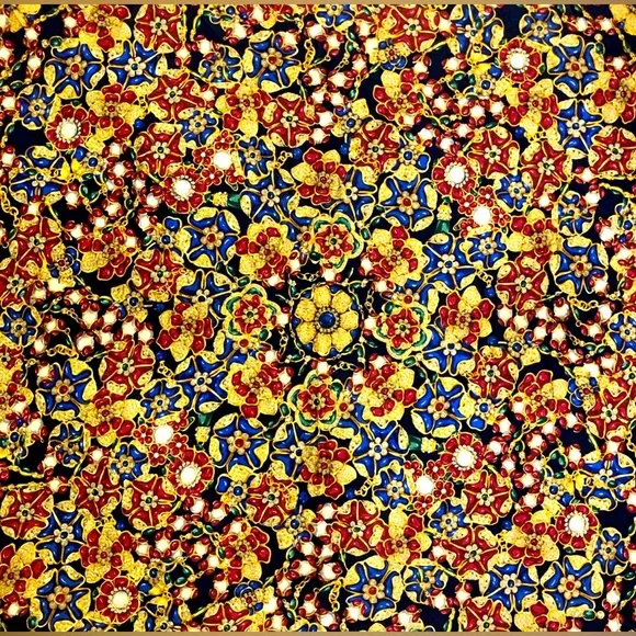 CHANEL Jewel Motif Silk Scarf in Navy, AUTHENTIC 35” x 35” - Picture 7 of 8